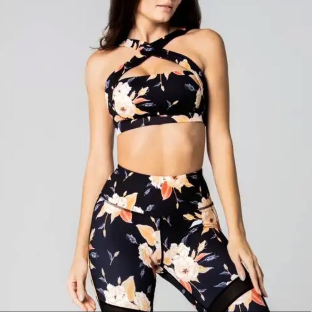 MYSWAGGS | Floral Criss Cross Sport Bra